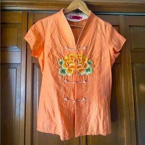 Asian Lotus Flower Top | Y2K Vintage Style